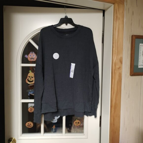 New Time And Tru Black Super Soft Relaxed Fit Sweatshirt Women's XXL 20 - Picture 1 of 2